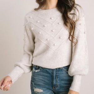 Lush Pom Pom sweater in lilac